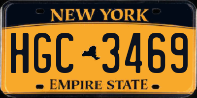 NY license plate HGC3469