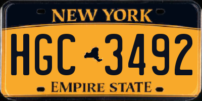 NY license plate HGC3492