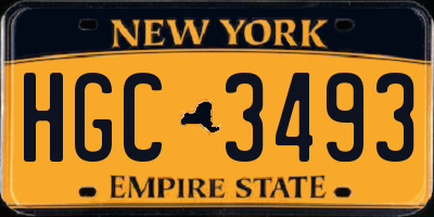 NY license plate HGC3493