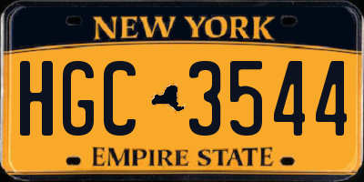 NY license plate HGC3544