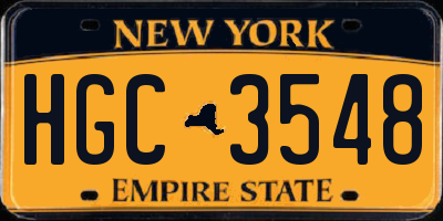 NY license plate HGC3548