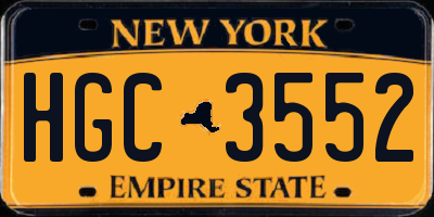 NY license plate HGC3552
