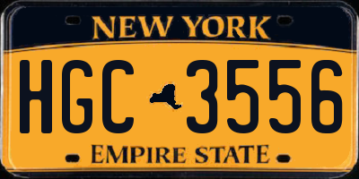 NY license plate HGC3556