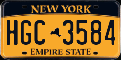 NY license plate HGC3584