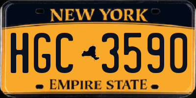 NY license plate HGC3590