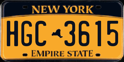 NY license plate HGC3615