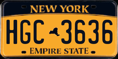 NY license plate HGC3636