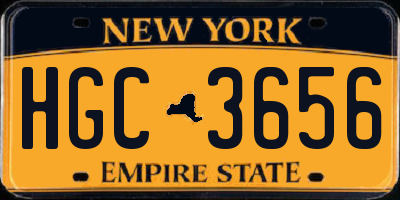 NY license plate HGC3656
