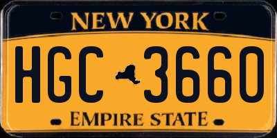 NY license plate HGC3660