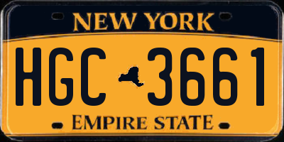 NY license plate HGC3661