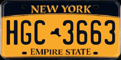 NY license plate HGC3663
