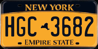 NY license plate HGC3682