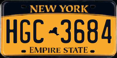 NY license plate HGC3684