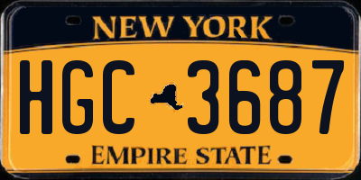 NY license plate HGC3687