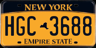 NY license plate HGC3688