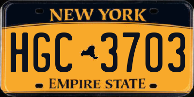 NY license plate HGC3703