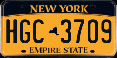 NY license plate HGC3709
