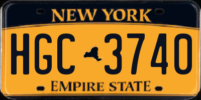 NY license plate HGC3740