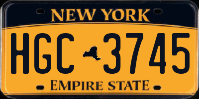 NY license plate HGC3745