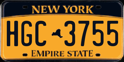 NY license plate HGC3755