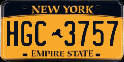 NY license plate HGC3757