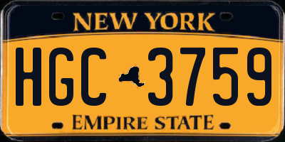 NY license plate HGC3759
