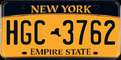 NY license plate HGC3762