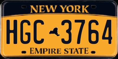 NY license plate HGC3764