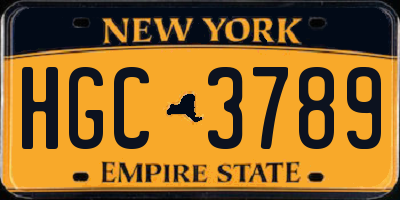 NY license plate HGC3789
