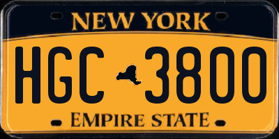 NY license plate HGC3800