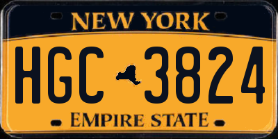 NY license plate HGC3824