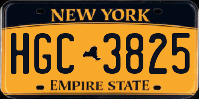 NY license plate HGC3825