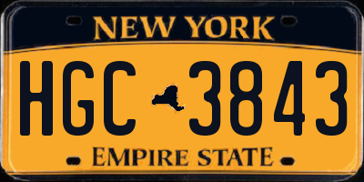 NY license plate HGC3843