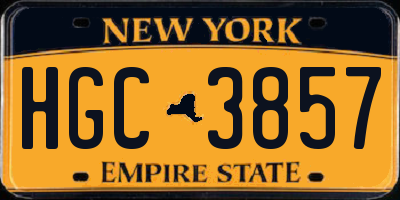 NY license plate HGC3857