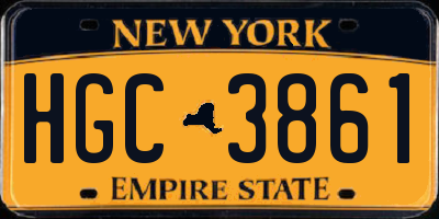 NY license plate HGC3861