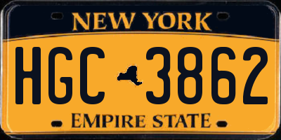 NY license plate HGC3862