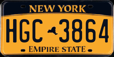 NY license plate HGC3864