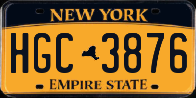 NY license plate HGC3876