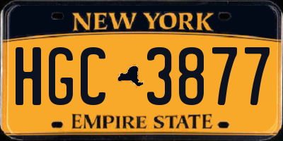 NY license plate HGC3877