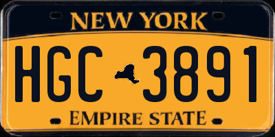 NY license plate HGC3891