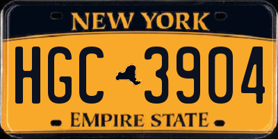 NY license plate HGC3904