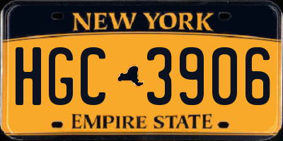 NY license plate HGC3906