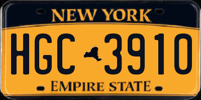 NY license plate HGC3910