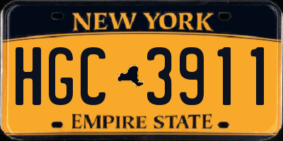 NY license plate HGC3911