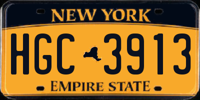 NY license plate HGC3913