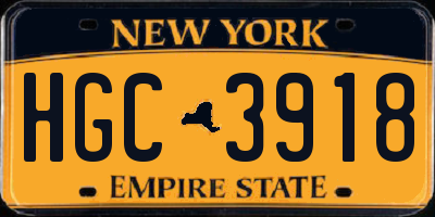 NY license plate HGC3918