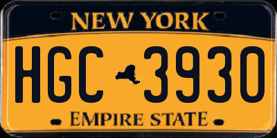 NY license plate HGC3930