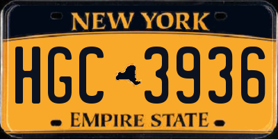 NY license plate HGC3936