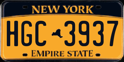 NY license plate HGC3937