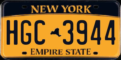 NY license plate HGC3944